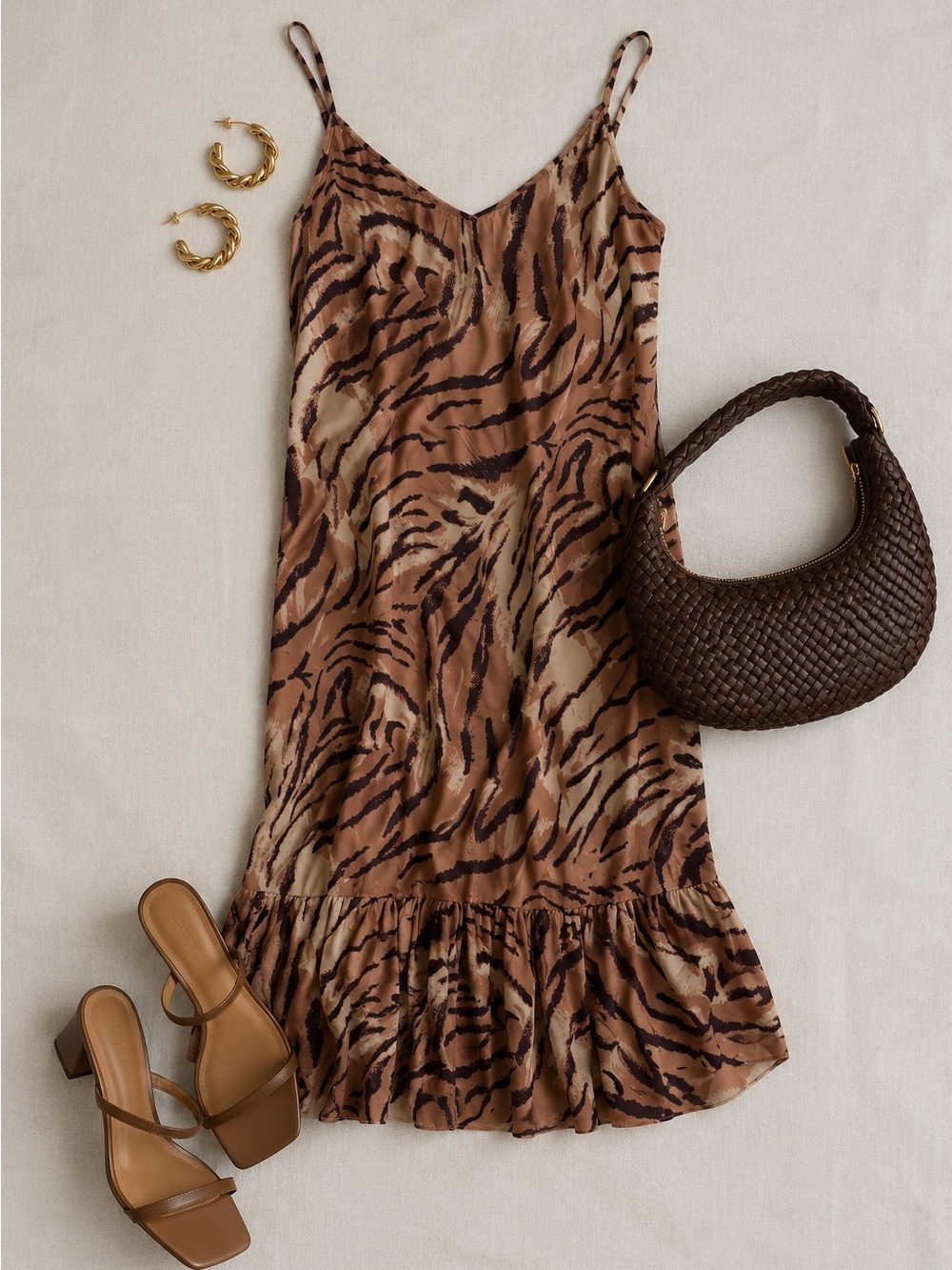 Rails Slip Dress Animal Print Lined Spaghetti Strap Autumn Wedding Guest